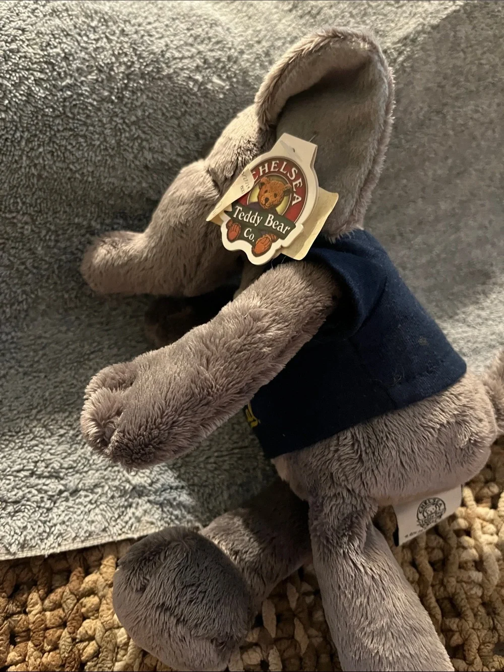 NWT I ♥ Cal Grey Plush Elephant with Navy T‑Shirt